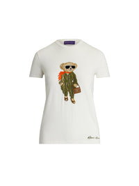 T-shirt Aviator Polo Bear en coton - Ecru