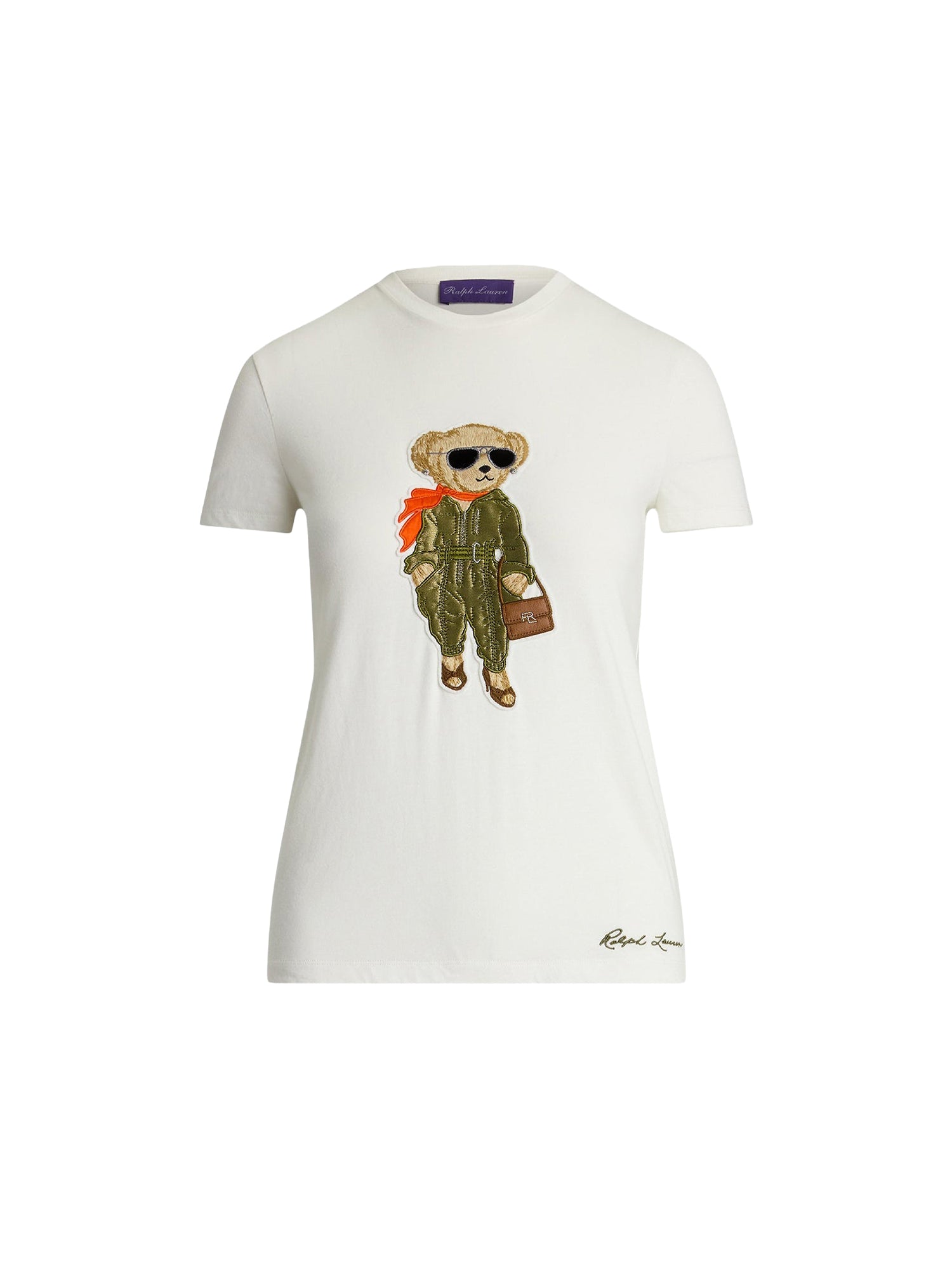 T-shirt Aviator Polo Bear en coton - Ecru