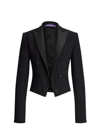 Veste de smoking Spencer en crêpe de laine - Black