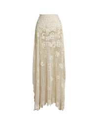 Robe à coupe évasée en soie - Crème