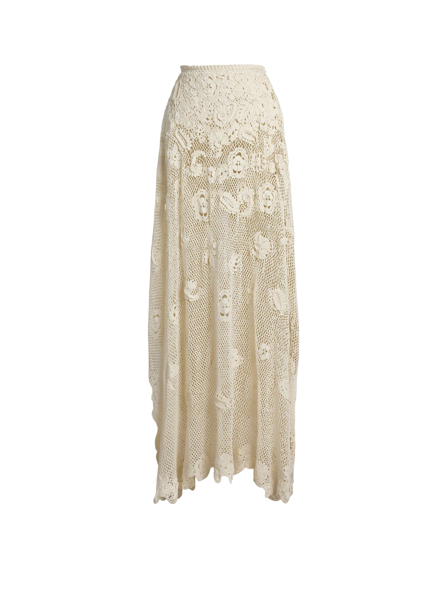Robe à coupe évasée en soie - Crème