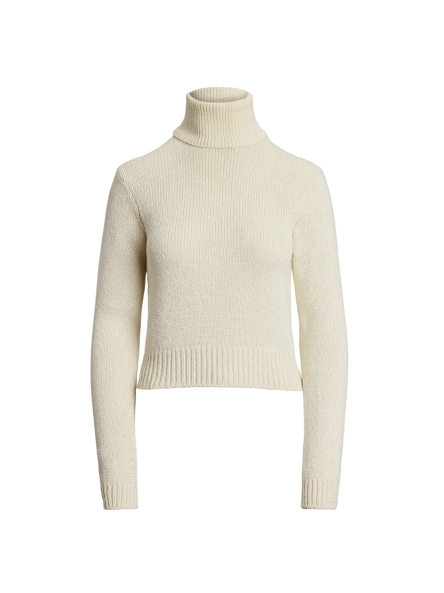 Pull court à col roulé en soie - Lux Cream