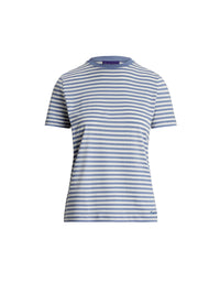 T-shirt Hallie en jersey de coton rayé - Cornflower & White