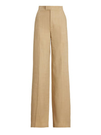 Pantalon Dean en sergé de soie et de lin mélangé - Lux Tan