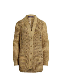 Cardigan hybride en soie et daim - Light Sand