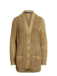 Cardigan hybride en soie et daim - Light Sand