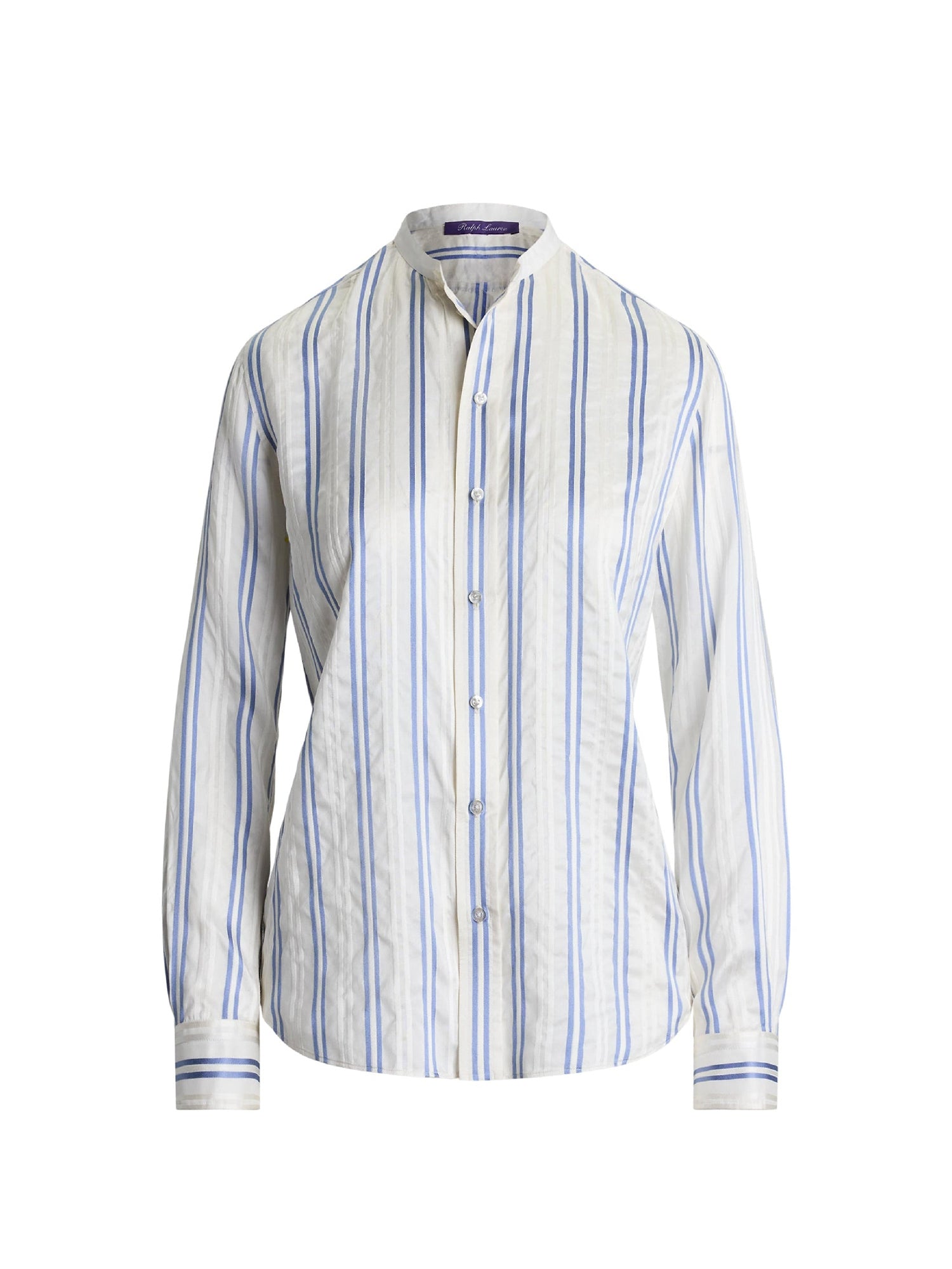 Chemise Imann rayée en soie naturelle - Cream & Cornflower