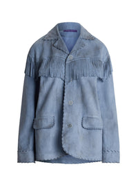 Veste frangée Rennie en cuir - Cornflower
