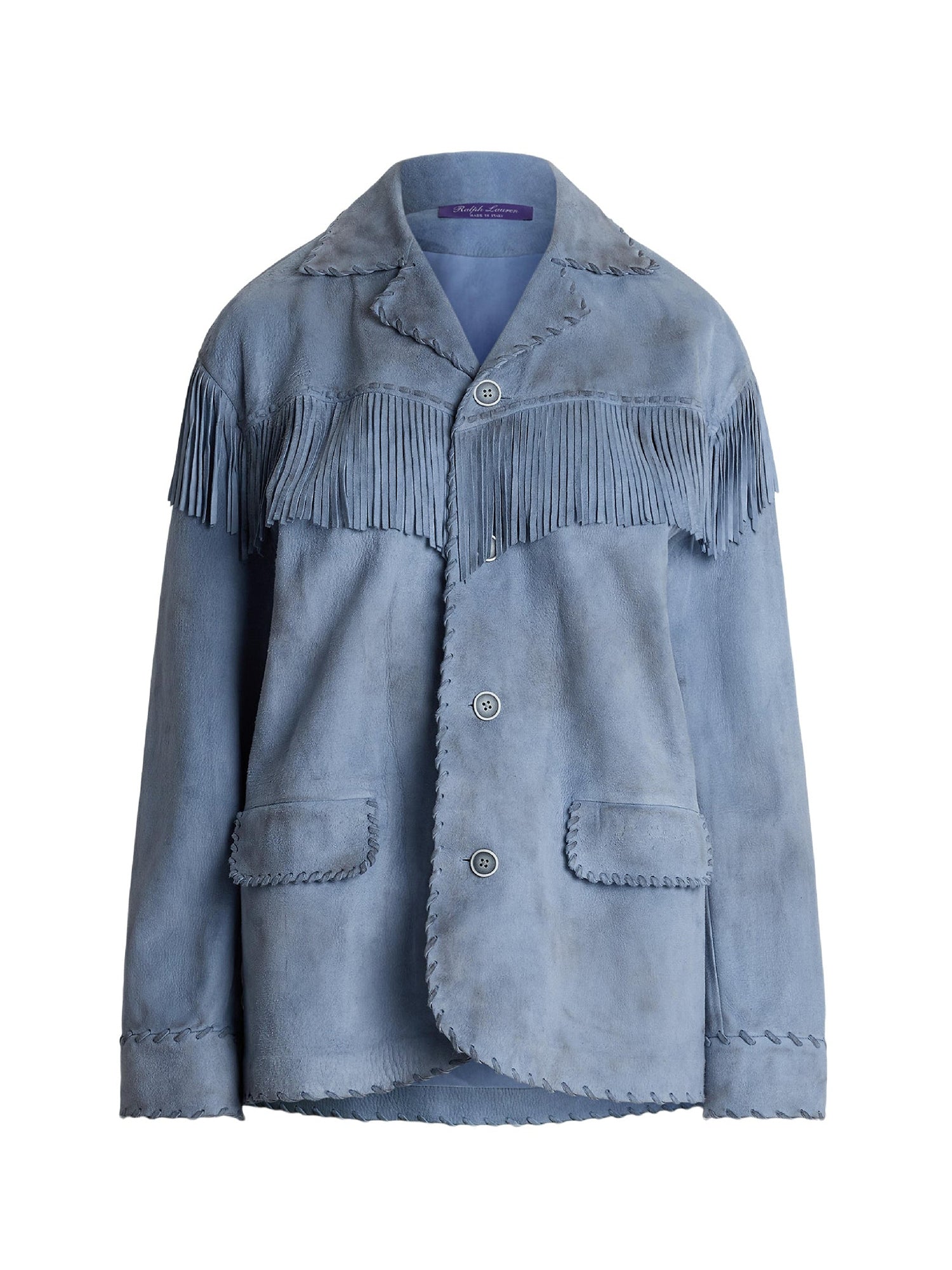 Veste frangée Rennie en cuir - Cornflower