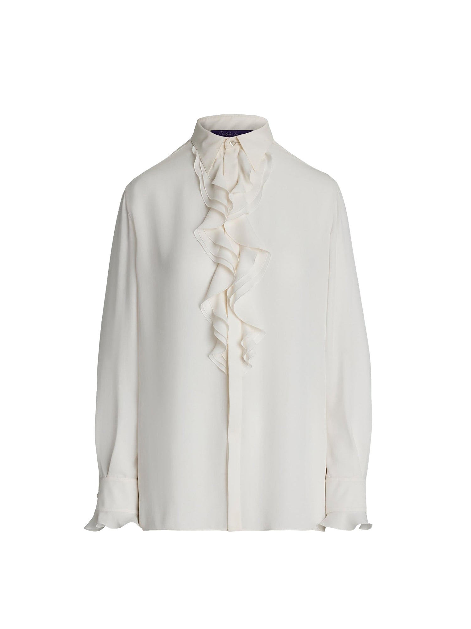 Addison ruffled silk shirt - Cream