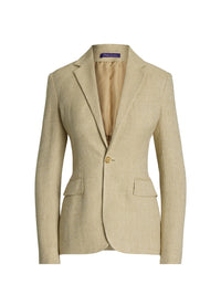 Veste Safia en soie et tweed de lin mélangé - Light Tan & Multicolore