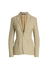 Veste Safia en soie et tweed de lin mélangé - Light Tan & Multicolore