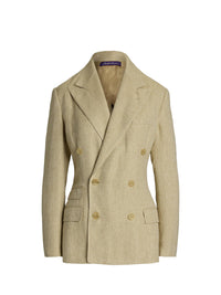 Vanessa jacket in silk and linen tweed blend - Light Tan & Multicolore