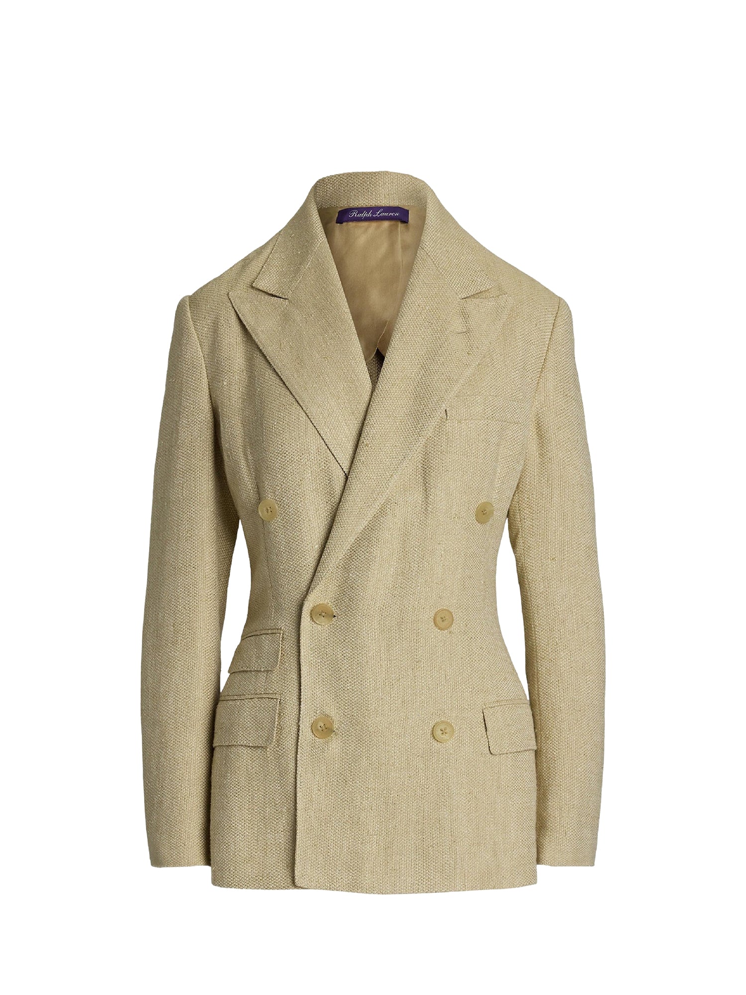 Vanessa jacket in silk and linen tweed blend - Light Tan & Multicolore