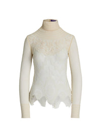Chemisier Delilah fleuri décoré dentelle - Lux Cream