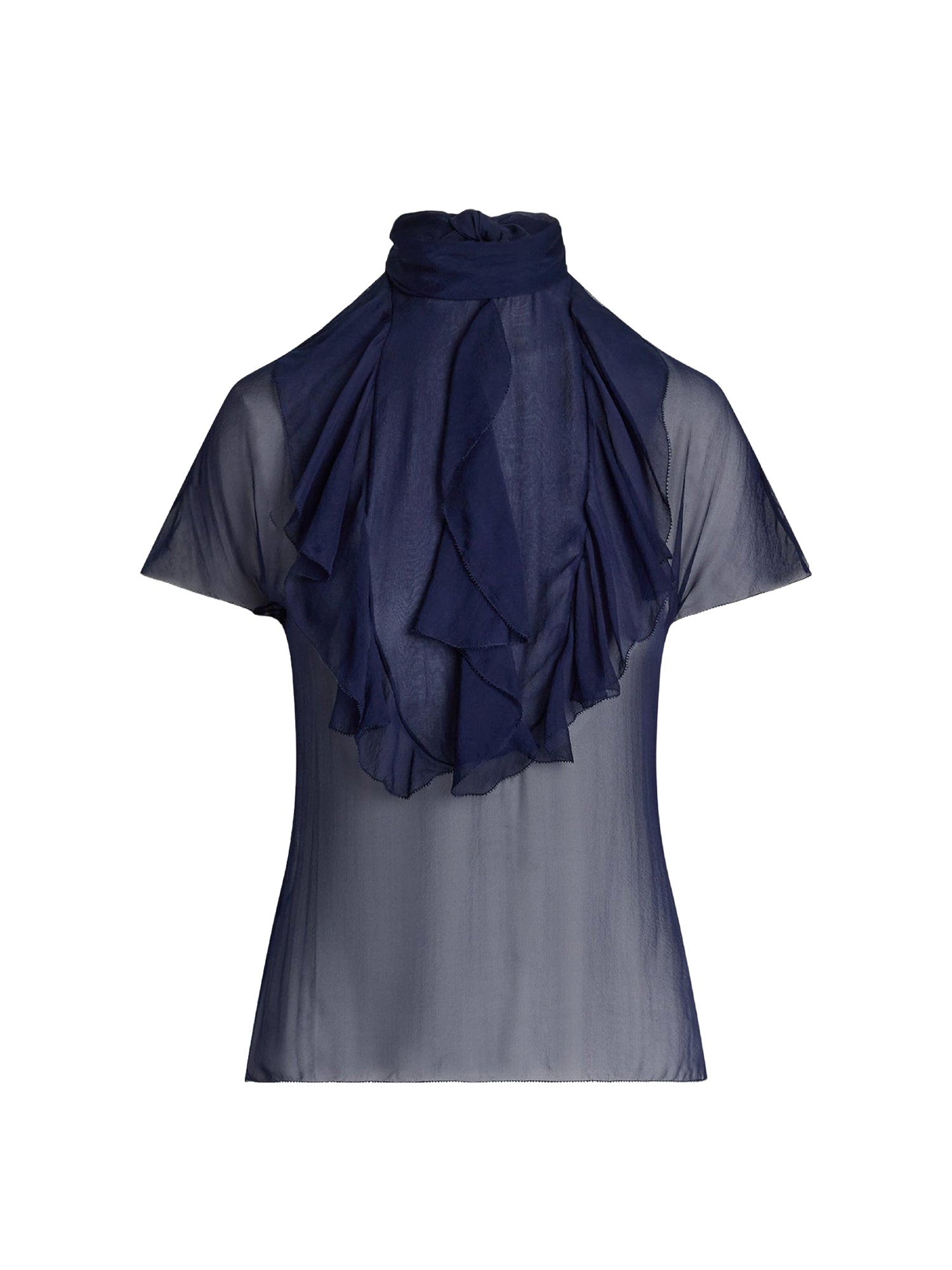 Blouse Etta en mousseline de soie lavée - Lux Navy