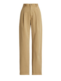 Fallon pleated trousers in cotton chino - Lux Tan