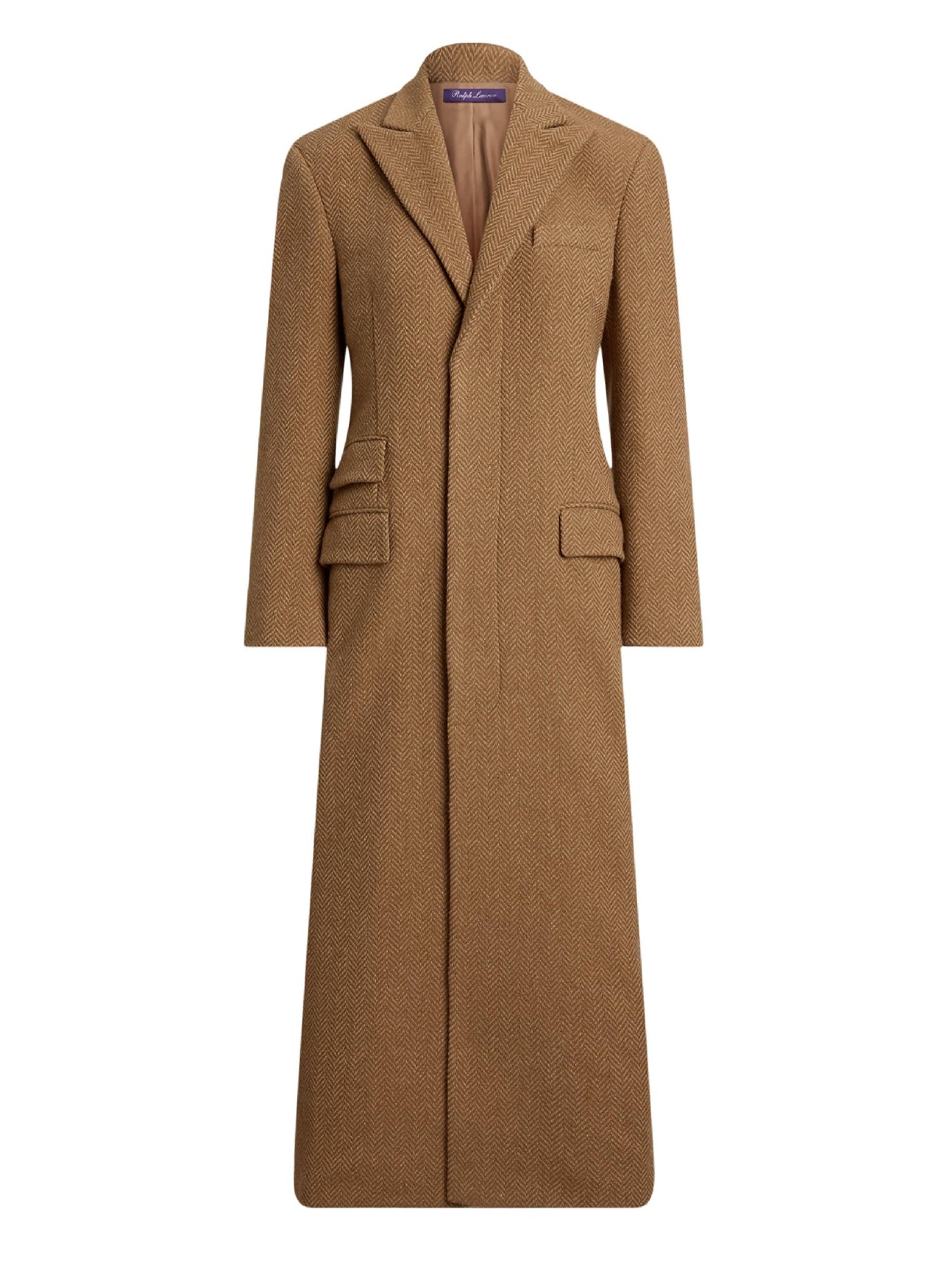 Manteau Amory à chevrons en laine - Tan & Multicolore