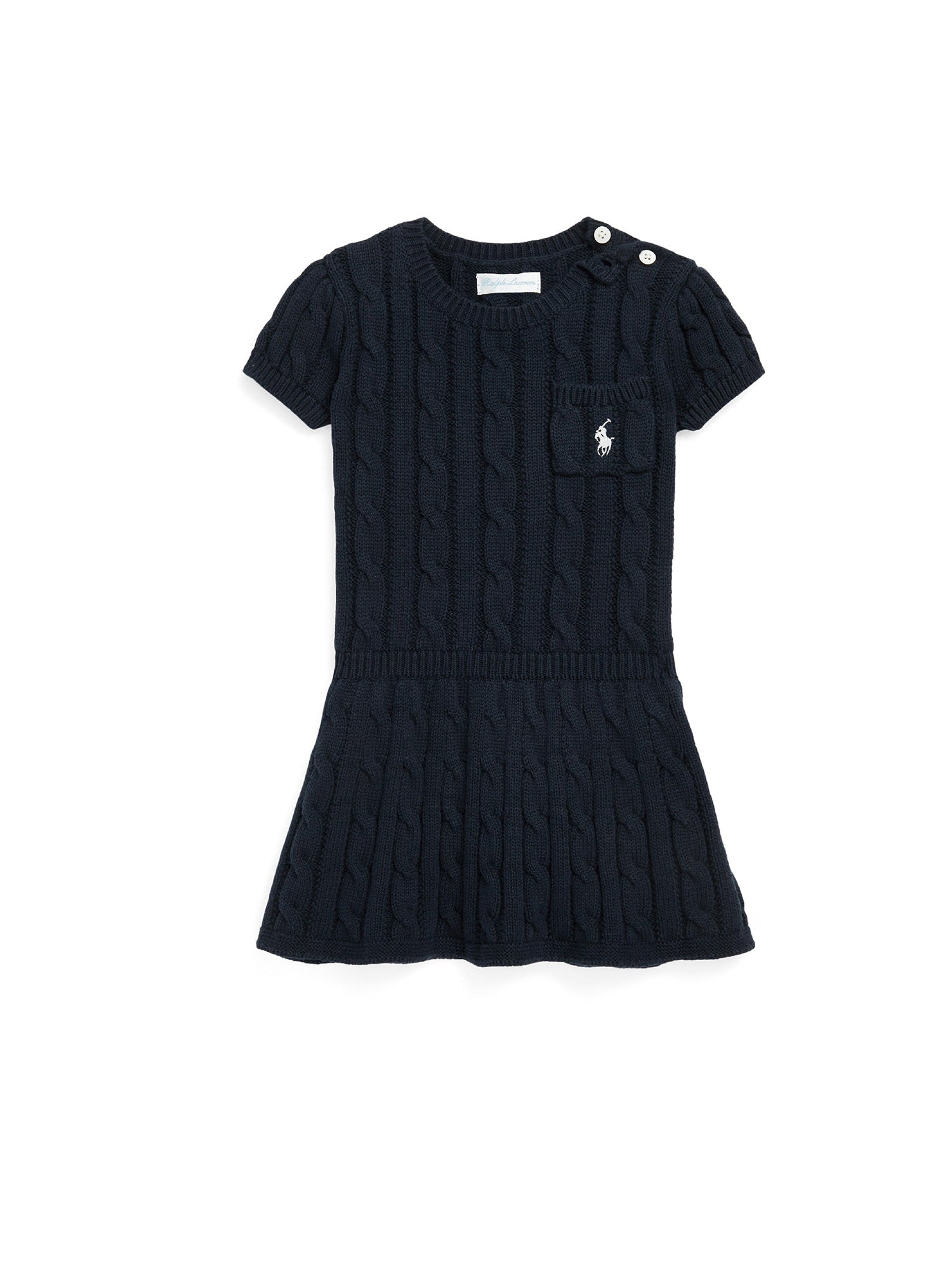 Twisted cotton jumper dress - Navy