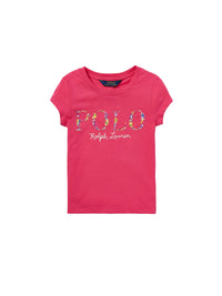 T-shirt Polo en jersey fleuri - Ultra Pink
