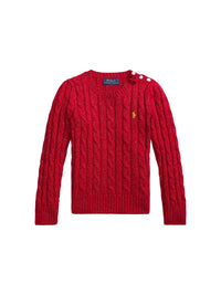 Wool cable jumper - Park Ave Red