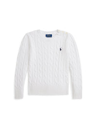 Pull en coton torsadé - Optic White With Navy