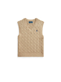 Pull débardeur en coton torsadé - Camel