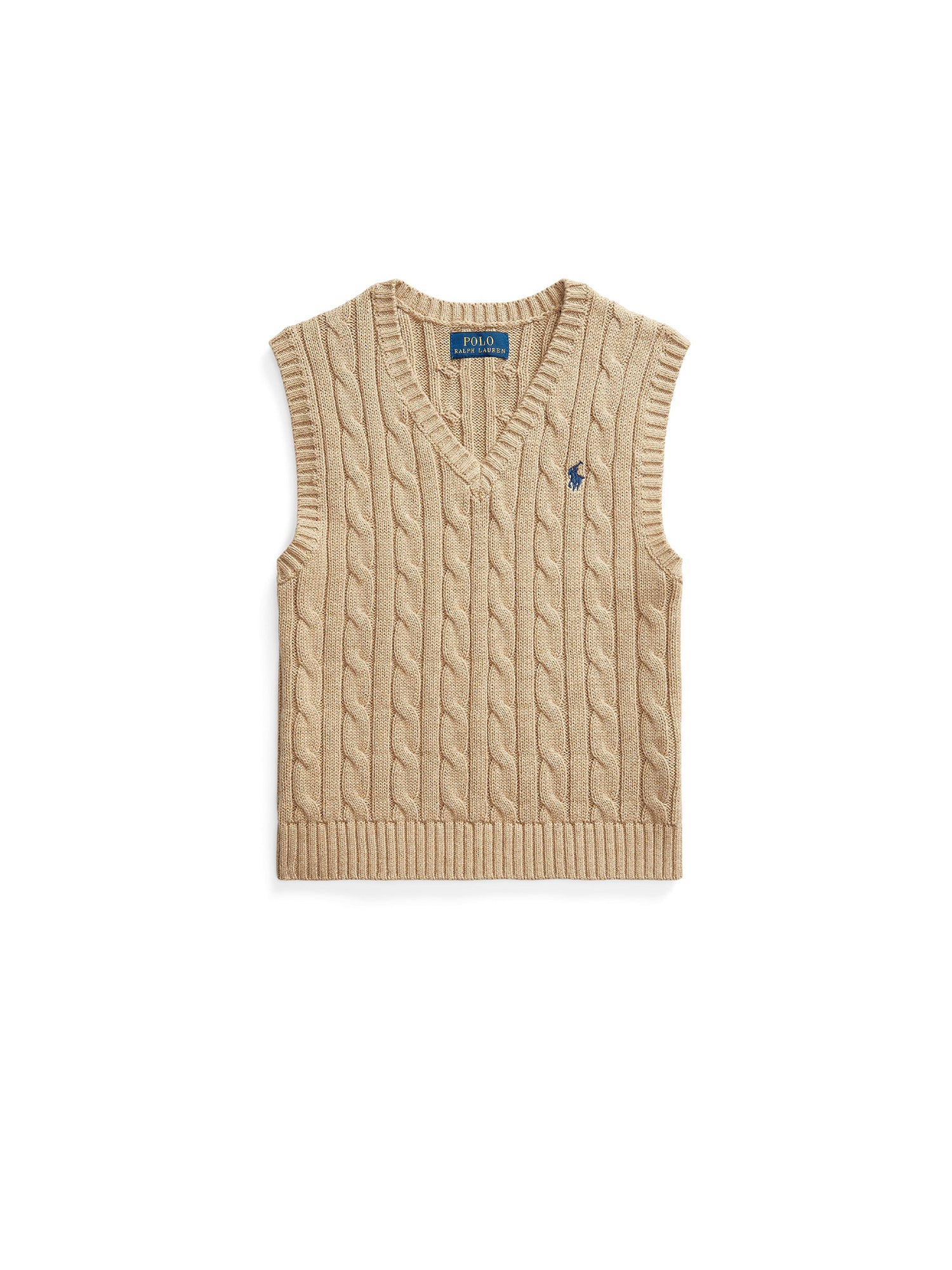 Pull débardeur en coton torsadé - Camel