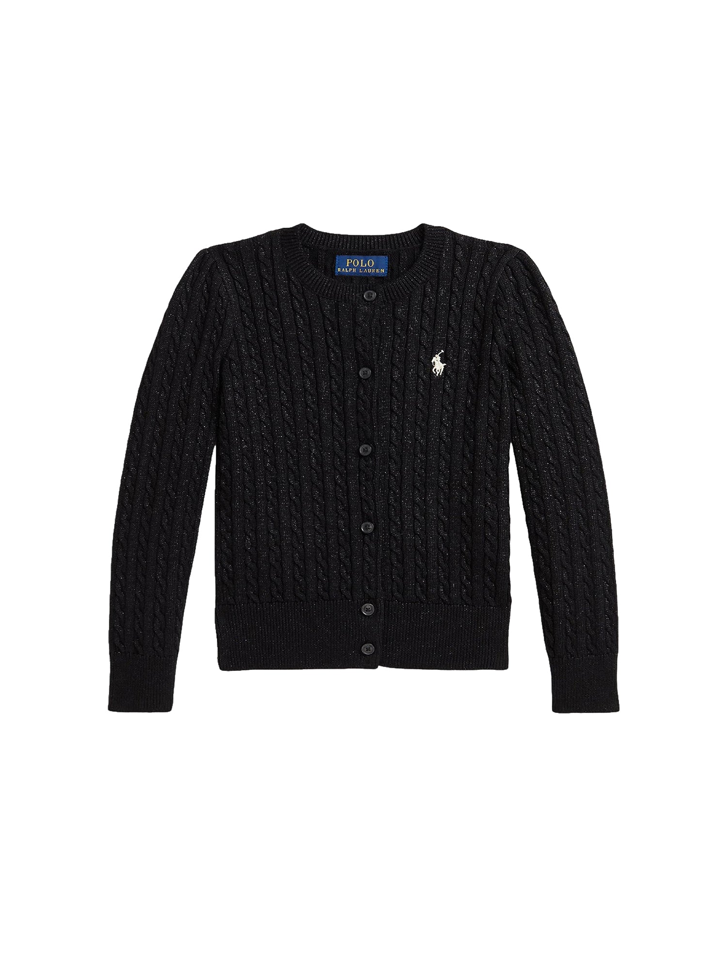 Cardigan métallisé à mini-torsades - Black