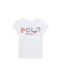 T-shirt logo tropical en jersey  - White
