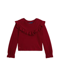 Haut volanté en coton et modal - Holiday Red