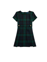 Robe écossaise plissée en jersey ponte - Black Watch Plaid