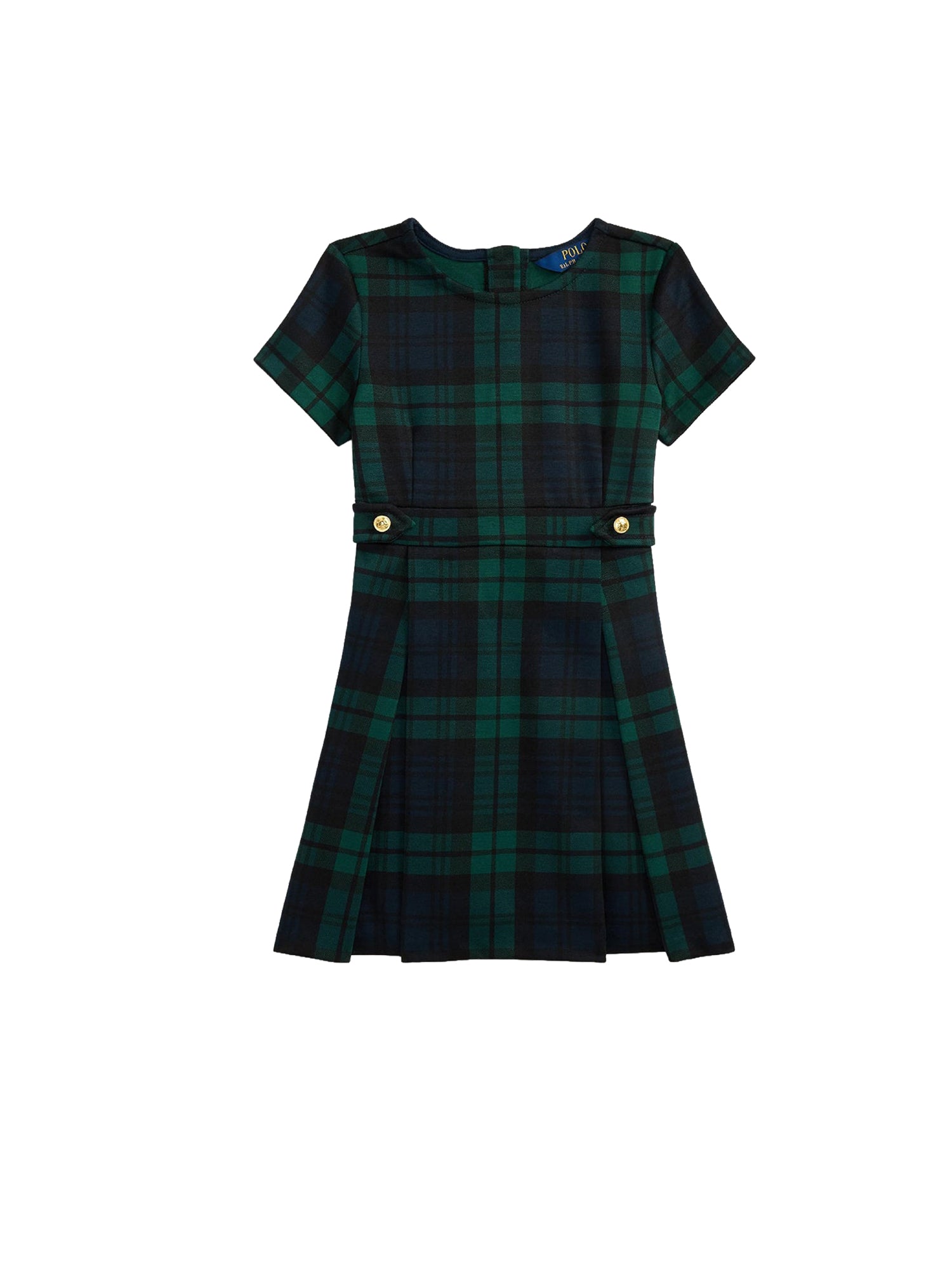 Robe écossaise plissée en jersey ponte - Black Watch Plaid
