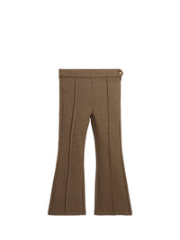 Pantalon flare en jacquard à chevrons - Tan Court Brown