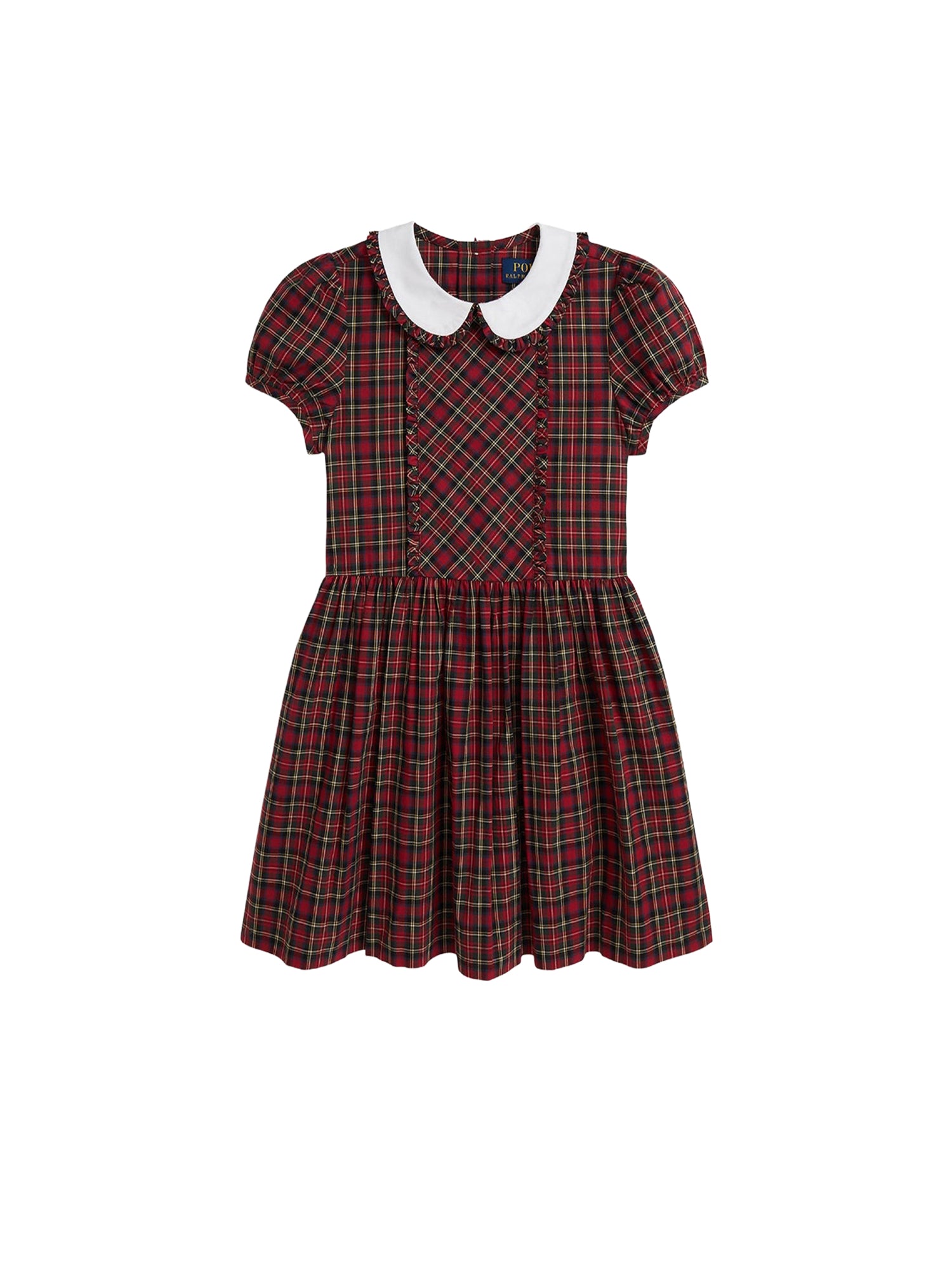 Robe volantée en popeline de coton - Red, Green & Multicolore