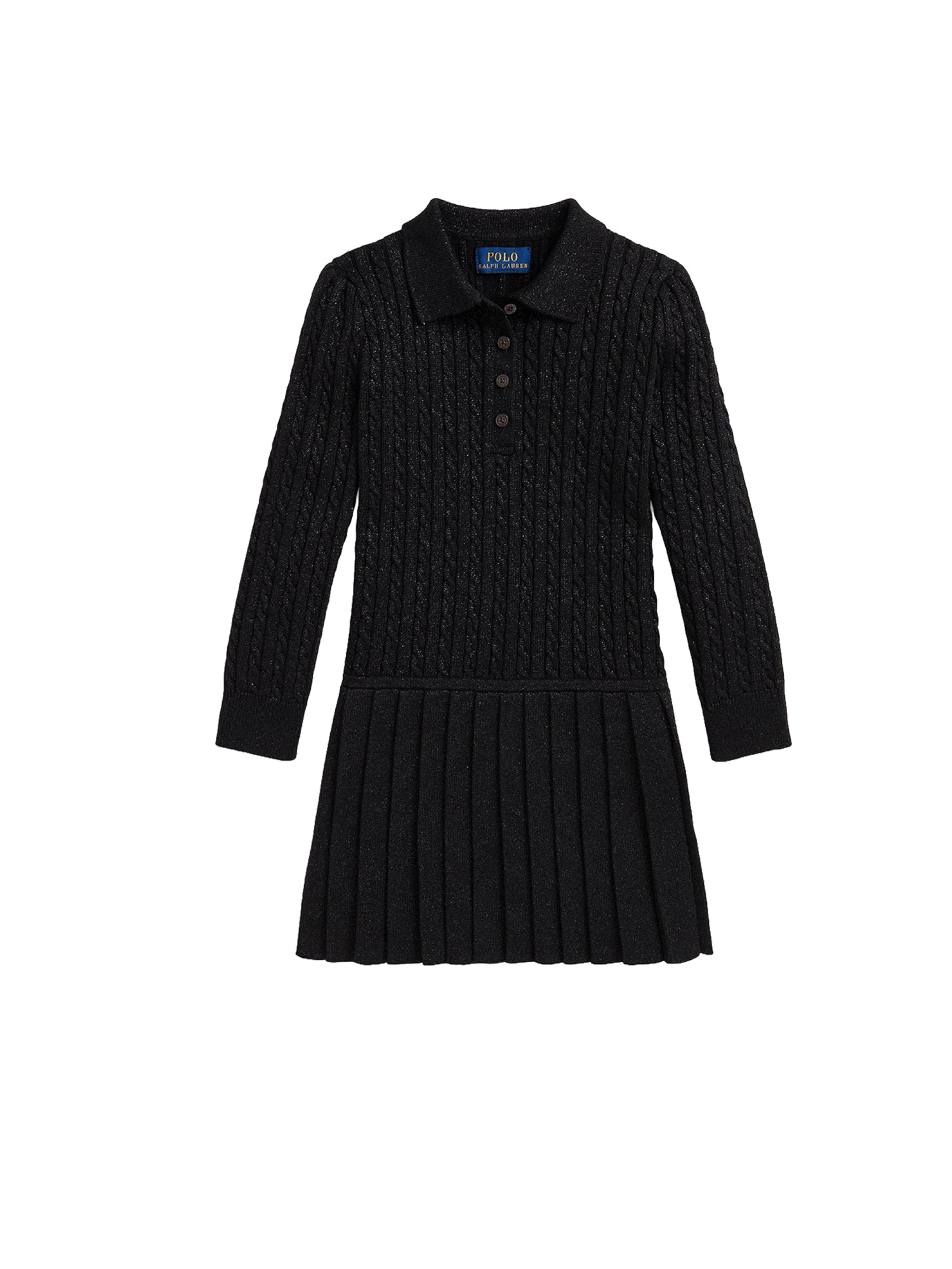 Polo Metallic Mini Torsades Sweater Dress - Polo Black
