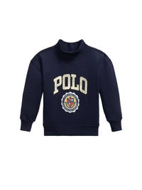 Sweat à écusson en molleton - Navy
