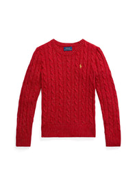 Pull torsadé en laine - Park Ave Red