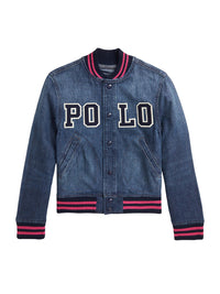 Veste de baseball à logo en denim - Palmiste Wash