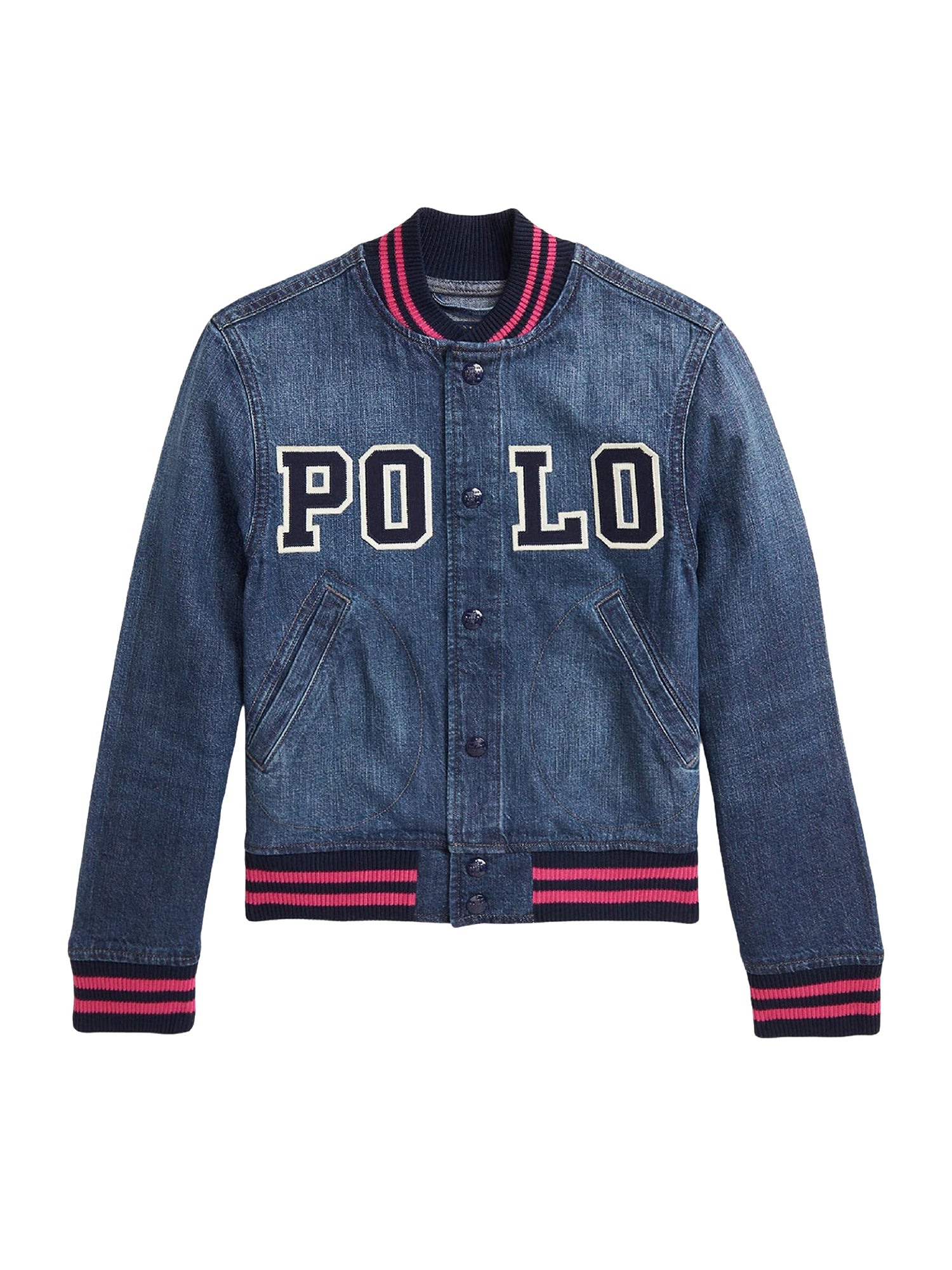 Veste de baseball à logo en denim - Palmiste Wash