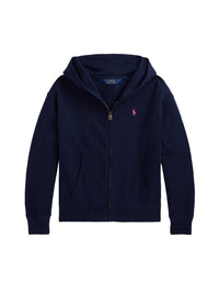 Sweat à capuche zippé en molleton - Newport Navy With College Pink