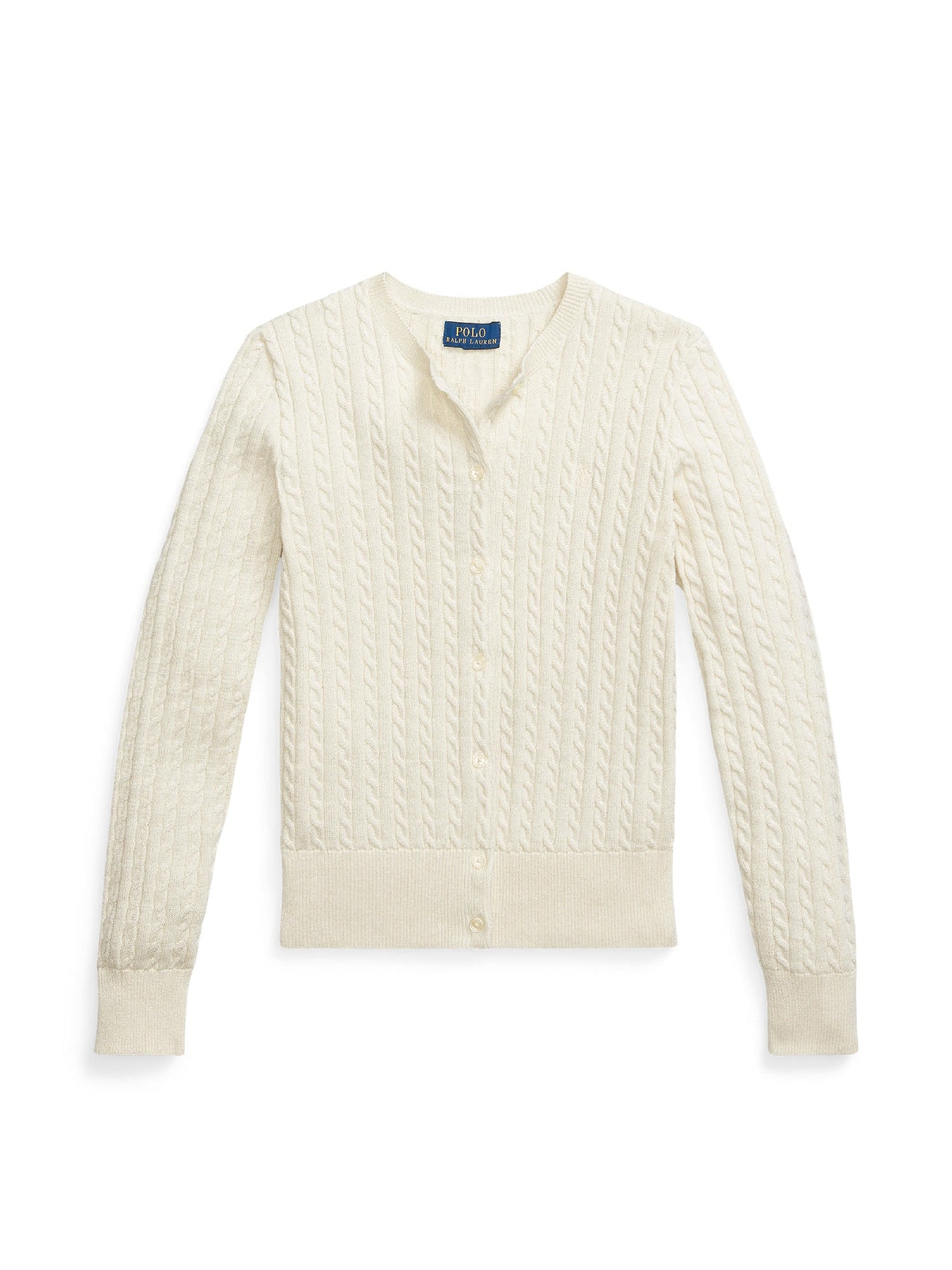 Cardigan métallisé à mini-torsades - Clubhouse Cream