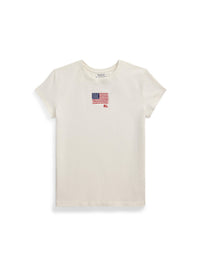 T-shirt drapeau appliqué en jersey de coton - Nevis
