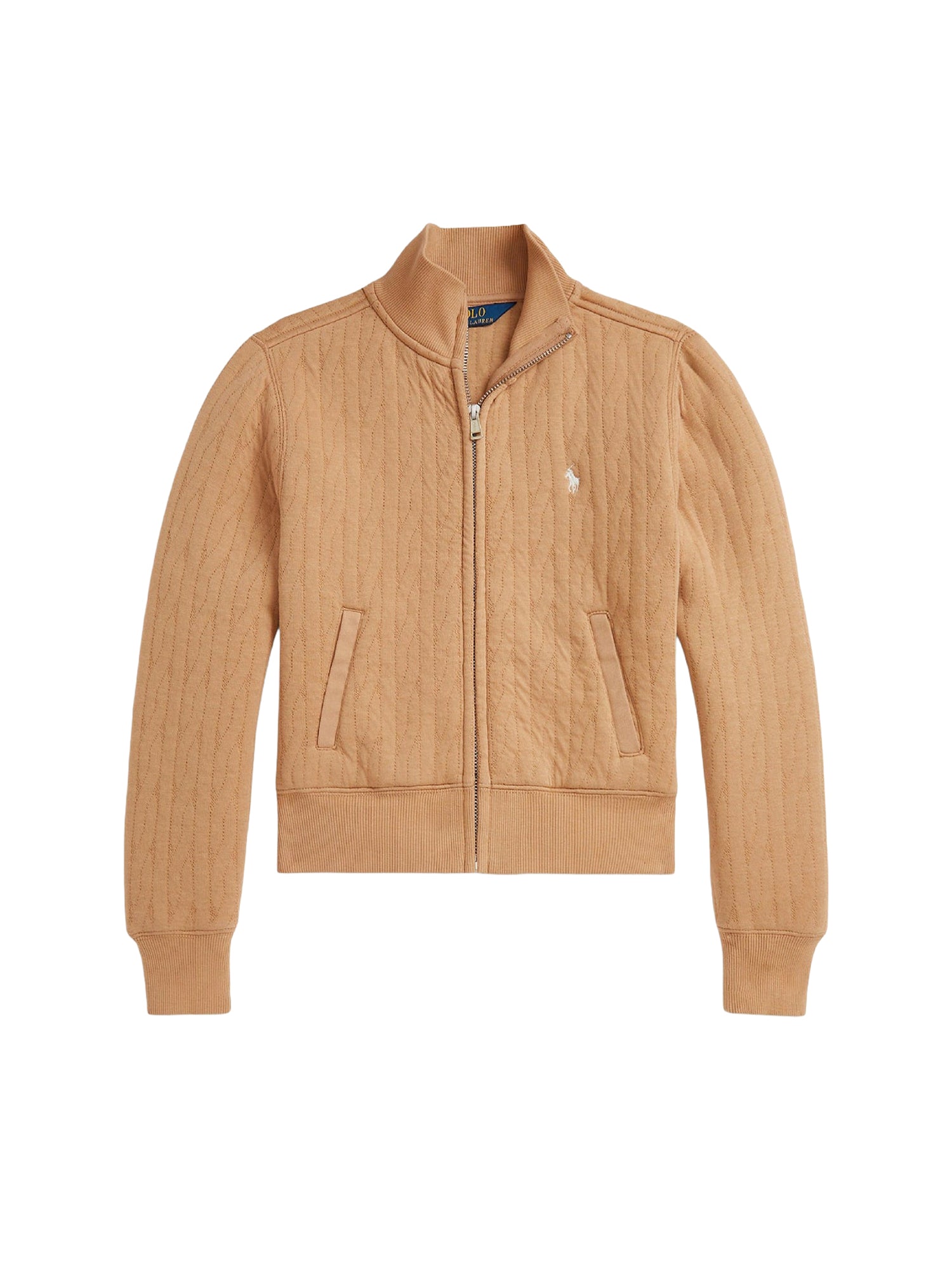 Quilted jacket with twist pattern - Vintage Khaki