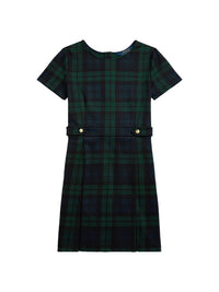 Robe écossaise plissée en jersey ponte - Black Watch Plaid