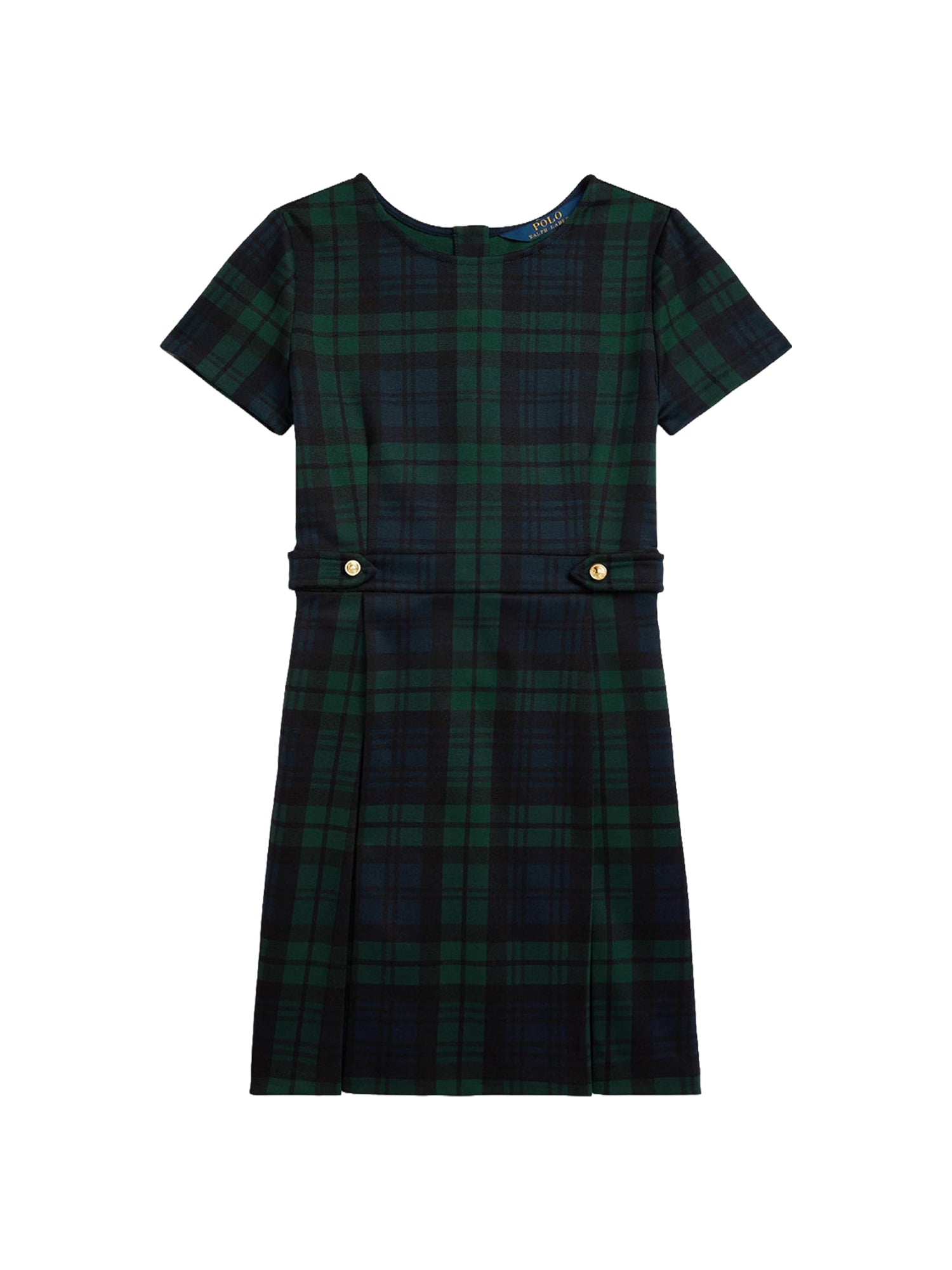 Robe écossaise plissée en jersey ponte - Black Watch Plaid
