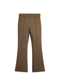 Pantalon flare en jacquard à chevrons - Tan Court Brown