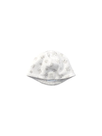 Bonnet réversible motif oursons en coton - Paper White & Multicolore