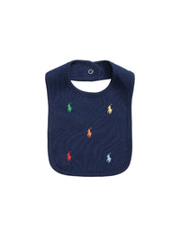 Bavoir poney Polo en interlock de coton - Refined Navy
