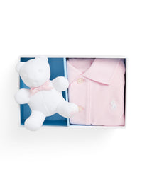 Coffret cadeau polo coton piqué ourson - Hint Of Pink